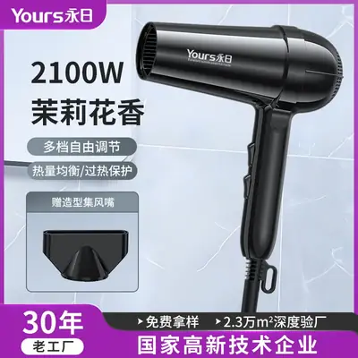 Yongri Black High Power Hair Dryer with Adjustable Temp