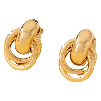 Gold Cross Twist Ear Clips for Women