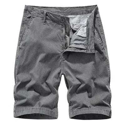 Men's Beige Woven Capri Shorts Summer Casual Pants