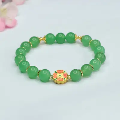 Guan Yu Green Jade Four Leaf Clover Bracelet