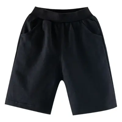 Children's Cotton Middle Shorts Black Gray Blue Summer Casual