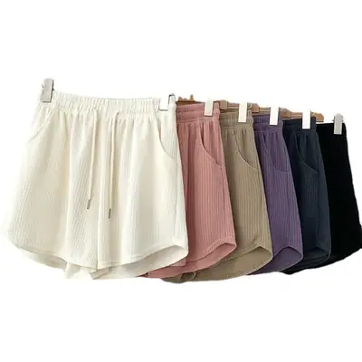 2025 Summer Thin Fitness Running Shorts Women Loose Casual Large Size Wide Leg Pants High Waist a Line Sports Hot Pants