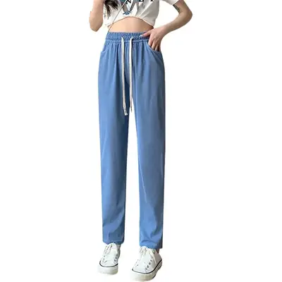Washed Tencel Denim Nine Point Pants Women's Slim Fit Summer