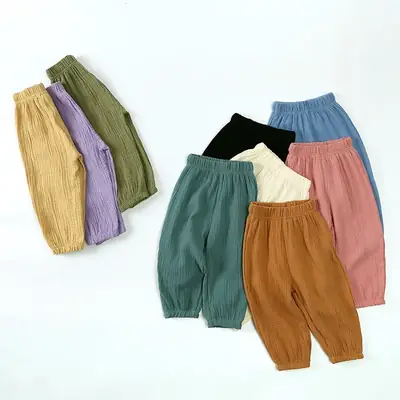 2025 Spring Leggings for Boys Girls Pure Cotton Linen Bloomers