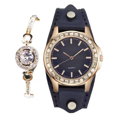 Women Green Quartz Watch with Rose Gold Dial