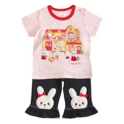 Xiulan Dengbo Girls Cartoon Bunny Patch Capri Pants Spring New Style