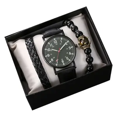Men's Luminous Quartz Watch Set with Bracelet
