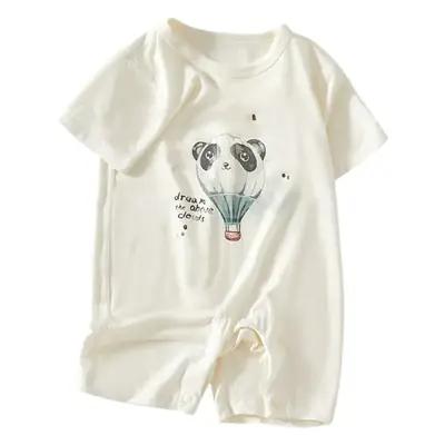 Baby's White Jaysuit Silk Cotton Short Sleeve Pajamas