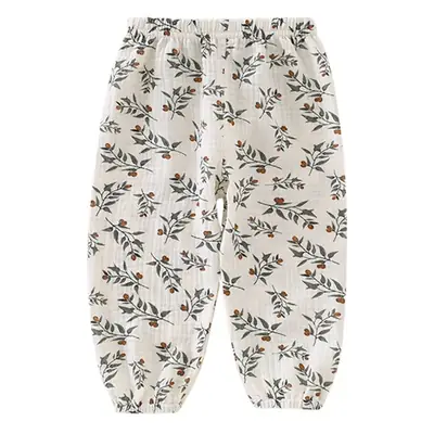 Baby Anti-Mosquito Cotton Pants White Black Print
