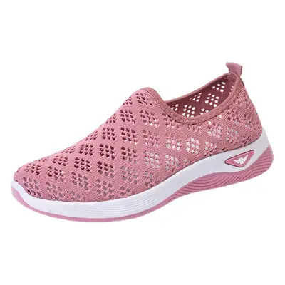 Women's Pink Mesh Slip-On Casual Shoes