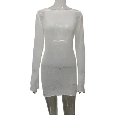 2025 Summer Cross Border Knitted Hollow Beach Skirt Blouse