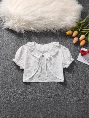 New Girl's White Thin Sunscreen Shawl Small