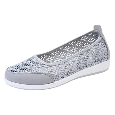 Summer Mesh Flat Shoes for Women Black Purple Grey