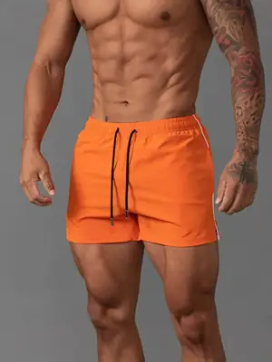 Men's Blue Printed Drawstring Shorts Summer Wear
