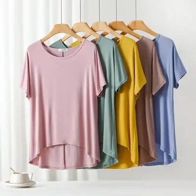 White Slimming T-Shirt for Girls Large Size