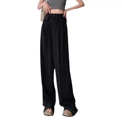 Women K-Style Wide Leg Pants Pink Summer 2025