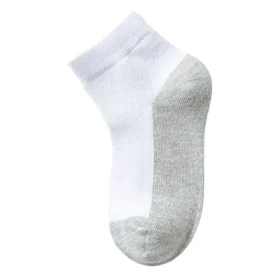Spring Mesh Socks for Kids Pure Cotton Yin Yang Combed Black Grey Bottom White