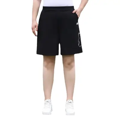 Plus Size Black Embroidered Shorts for Women