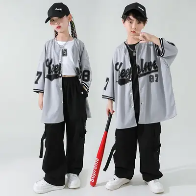 Girls Korean Baseball Suit Jazz Street Dance Wear