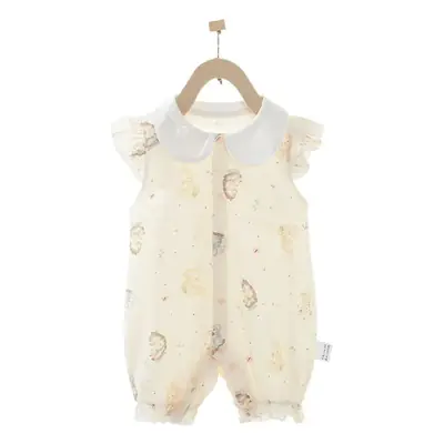 Baby Girl Cotton Jumpsuit Cream Summer Outfit