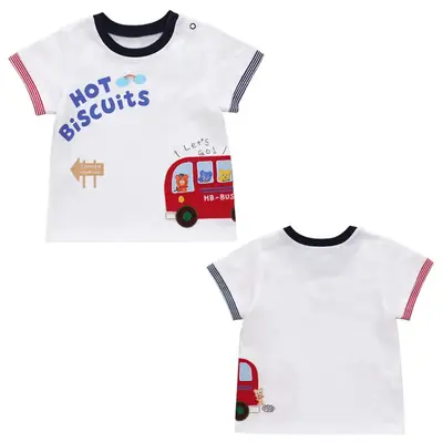 Children's Cartoon T-Shirt White Short Sleeve