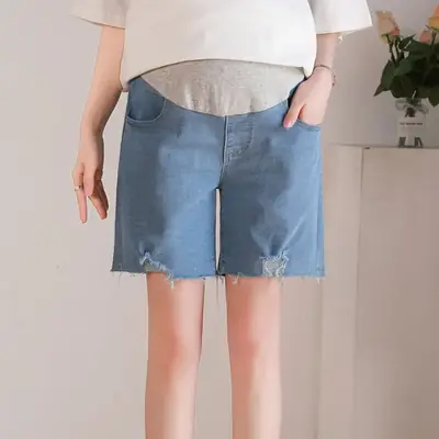New Pregnant Women's Jeans Shorts Extra Large Ripped Design