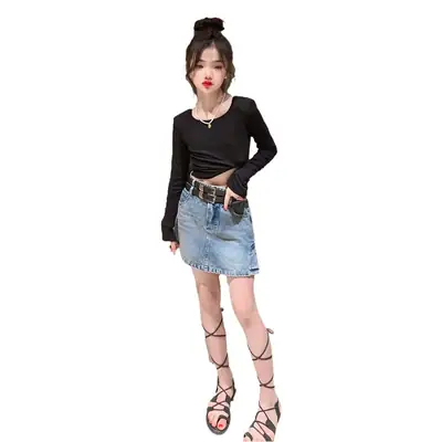Girls Denim Skirt Set Spring Summer 2023