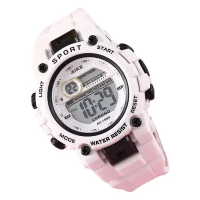 Pink Waterproof Sports Watch with Digital Display