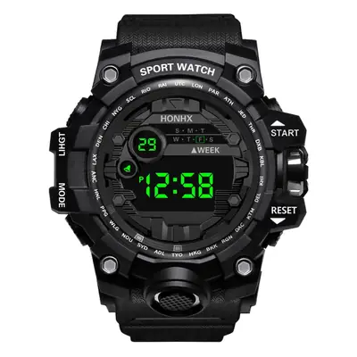 Men's Waterproof Sports Digital Watch Black 10.58 Display