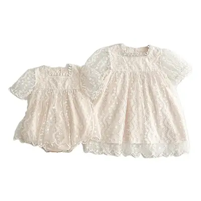 Summer Lace Short Sleeves Infant Girl Harem Set
