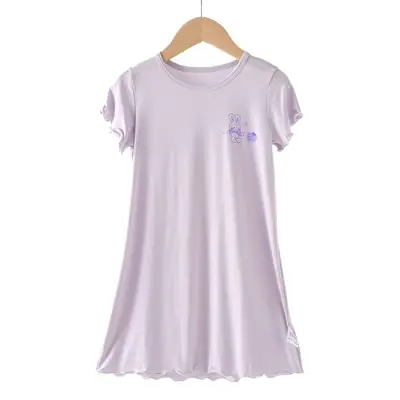 Strict Selection of Girls' Nightgown 60 Modal Summer Children's Treasure Short-sleeved Home Clothes Princess Style Children's Pajamas