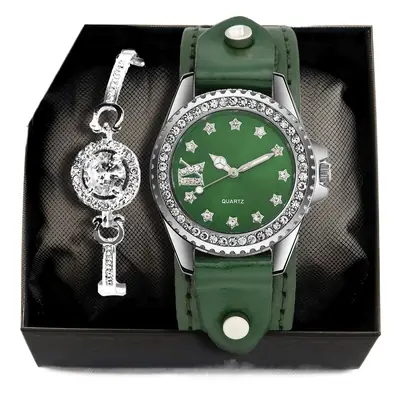 Diamond Watch & Bracelet Set for Women
