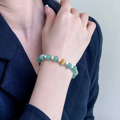 Aventurine Bracelet Pure Silver S925 Vintage Niche Women's Jewelry Dazzling Light Luxury Jade