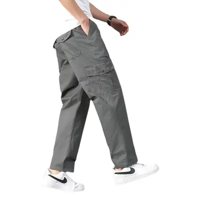 Men's Plus Size Black Casual Pants Spring Autumn