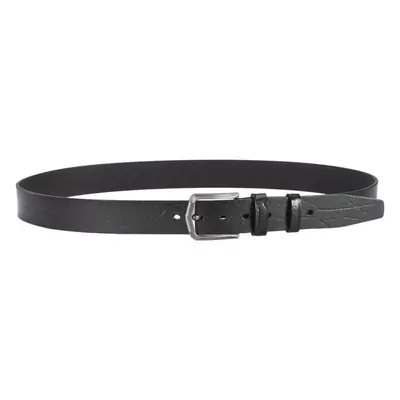 Men's Black Cowhide Belt with Simple Buckle