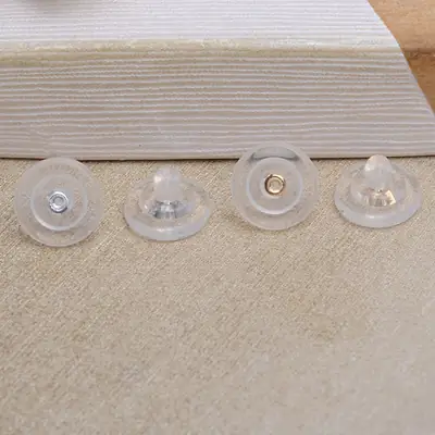 Transparent Silicone Ear Caps with 18K Gold Plated Back
