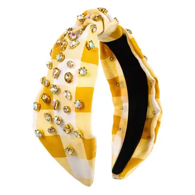 Pink Diamond Knotted Headband with Rhinestones