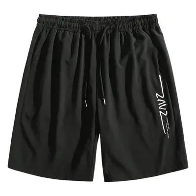 Men Ice Silk Thin Shorts Grey Knee Length