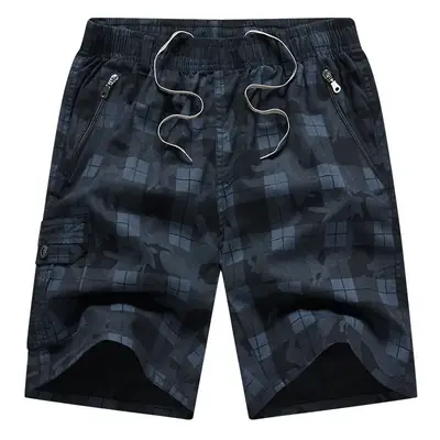 Men's Plaid Cotton Shorts Large Summer Wear