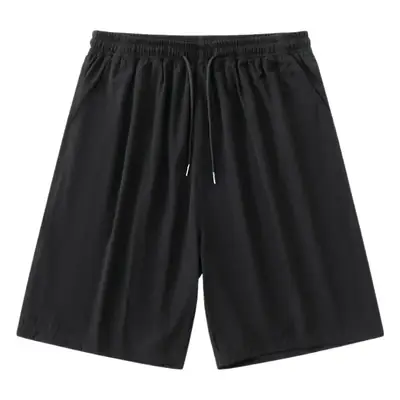 Men's Black Loose Casual Shorts Ice Silk Pants