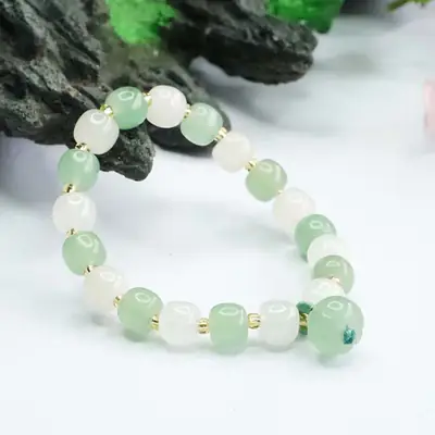 Jade Bracelet with Old Style Beads for Women