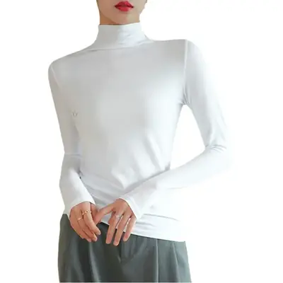 Pure Cotton Slim Fit Long Sleeve T-Shirt for Women Spring Autumn