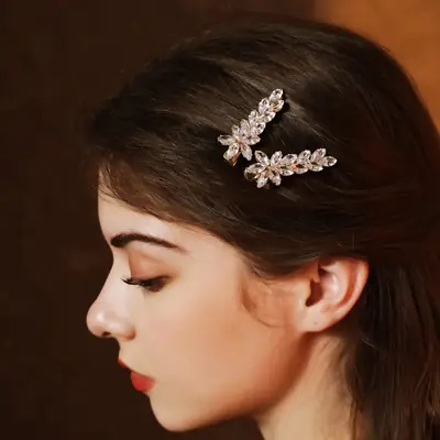 Sweet Zircon Crystal Hair Clip for Daily Wear & Weddings