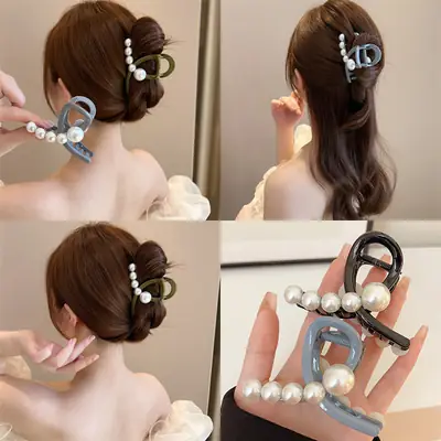 Acrylic Pearl Hairpin Women's Head Back Shark Clip Medium Hairpin
