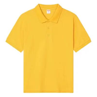 Men Green Polo Shirt Loose Fit Lapel Short Sleeve