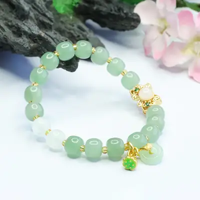 Jade Butterfly Bracelet with Palace Style Pendant