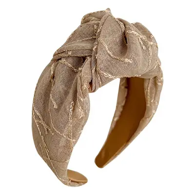 Korean Style Knotted Hair Hoop with Wide Rim Satin Top