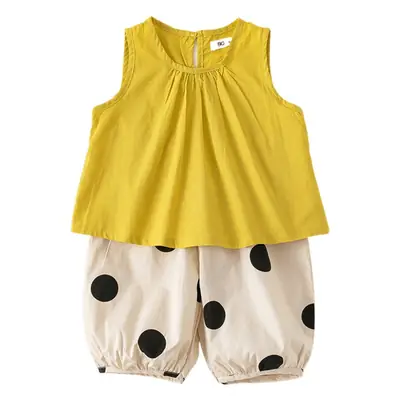 Girls Sleeveless Top Yellow Mbang