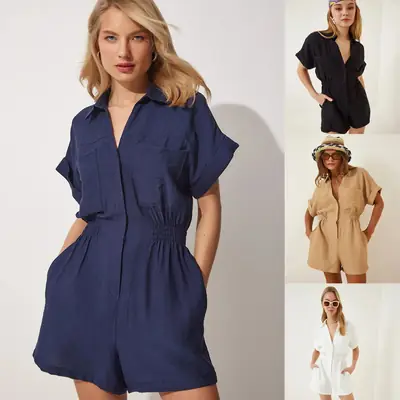 Black Cross-Border Workwear Jumpsuit for Women 2025