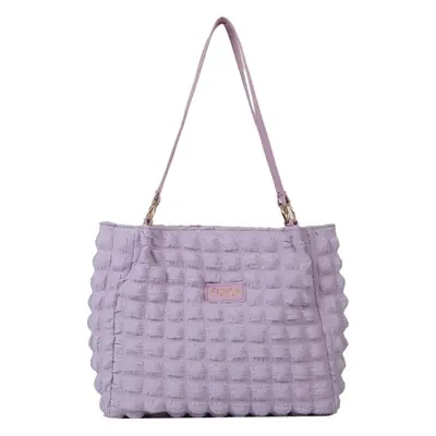 Purple Pleated Handbag for Women Autumn Winter